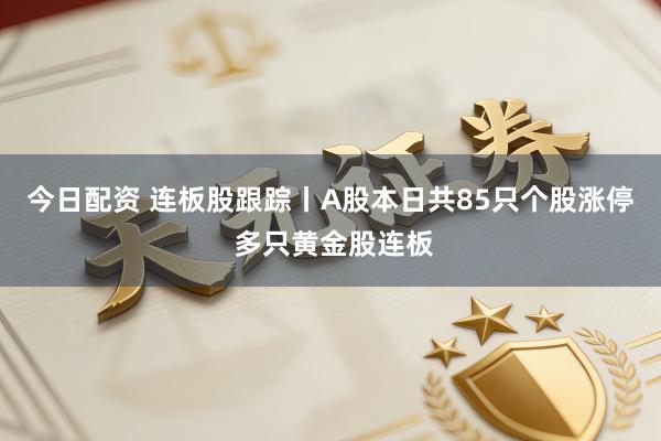 今日配资 连板股跟踪丨A股本日共85只个股涨停 多只黄金股连板