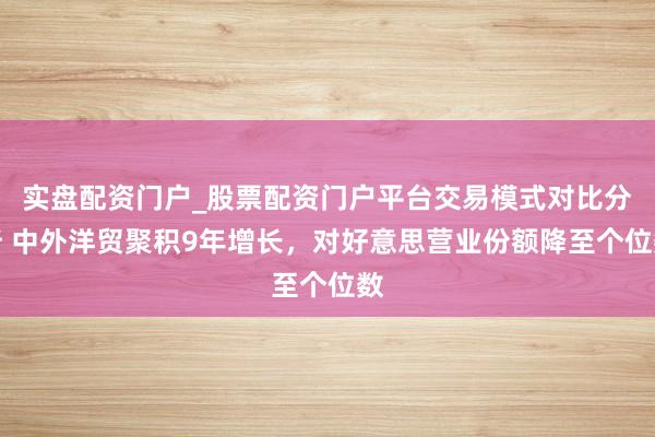 实盘配资门户_股票配资门户平台交易模式对比分析 中外洋贸聚积9年增长，对好意思营业份额降至个位数